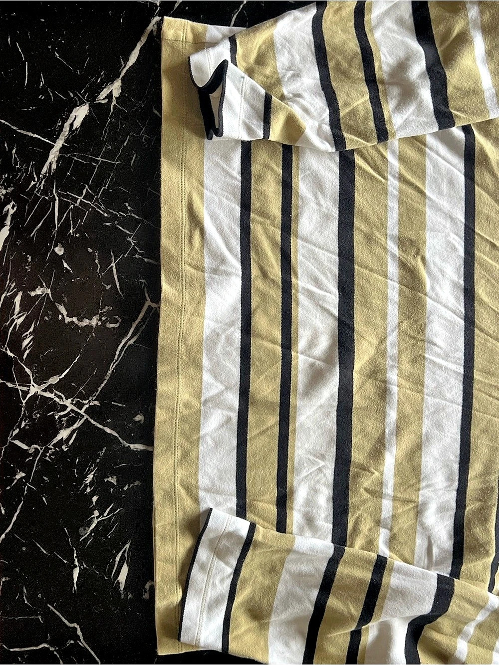Charter Club Striped Polo in Gold & White Size XL - Picture 6 of 8